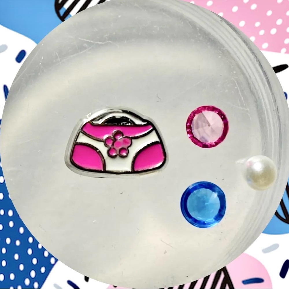 Origami Owl Pink and Blue Purse Charm Set